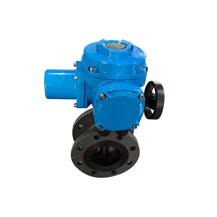 DN80 PN16 Electric Flange Gas Pipeline Butterfly Valve
