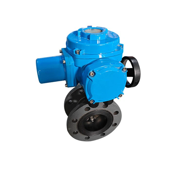 DN80 PN16 Electric Flange Gas Pipeline Butterfly Valve